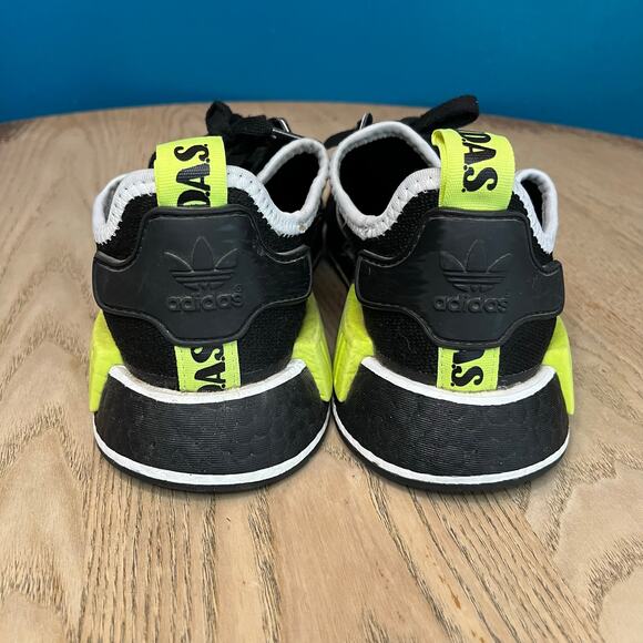 adidas NMD R1 Sneaker Black Solar Yellow White Trainer Gym Shoe Men’s Size 5 - Picture 3 of 12